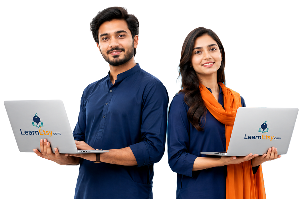 Syed Ibad Haider and team teaching Etsy digital products on LearnEtsy